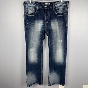 David Bitton Worn & Loved Jeans Men’s 38x33 Blue Distressed Straight